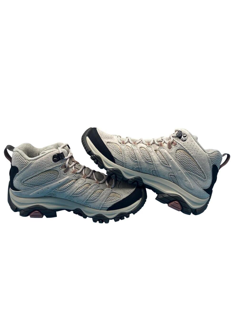 Merrell Moab 3 Mid WP Boots Womens Size 9.5 Gray Waterproof Hiking Vibram